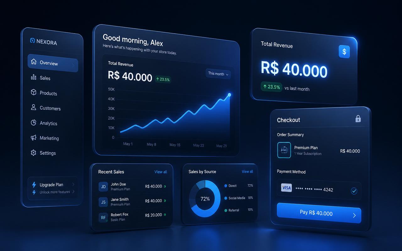 Painel de vendas de um produto digital modelado com o método Prospere